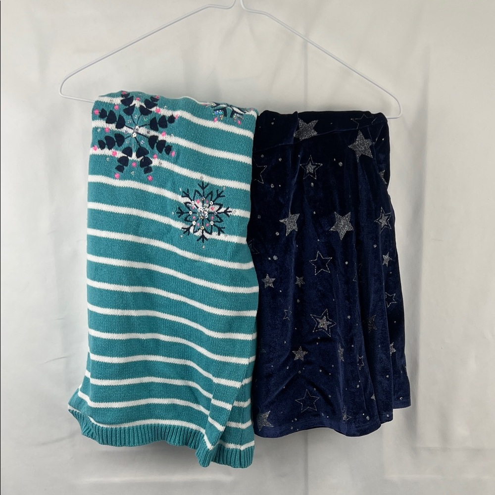 Girl’s Dresses - 2 Pack -Teal and White Sweater Dress - Blue Dress -Size 5